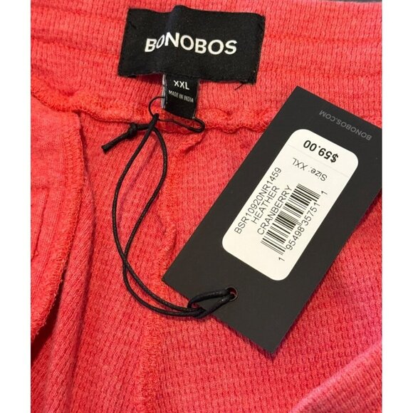 Bonobos Men's Lightweight Waffle Shorts Heathered Cranberry Size XXL NWT - Picture 3 of 5
